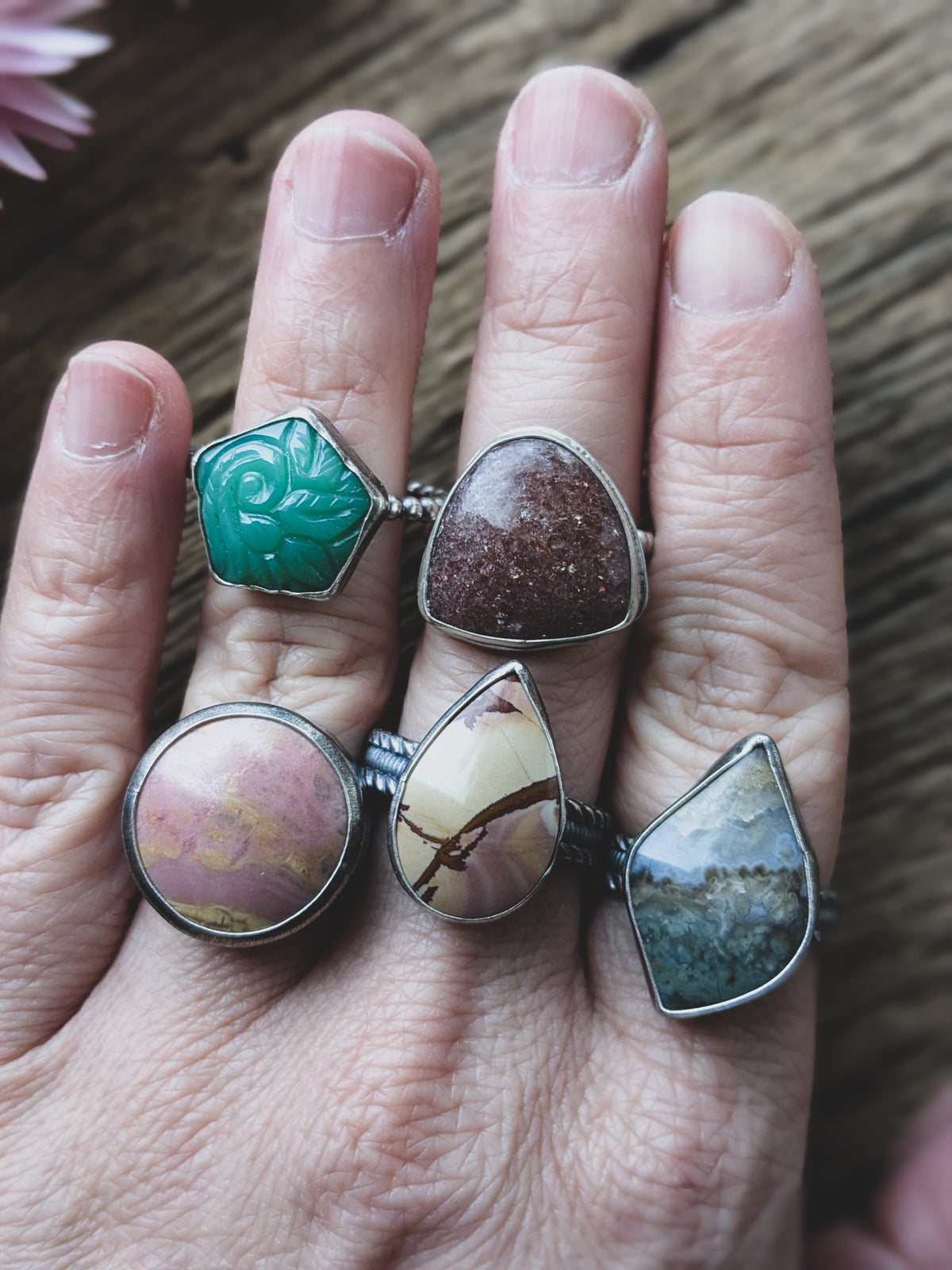 Handmade Sterling Silver Rings – Various Sizes & Cabochons - Batch 1