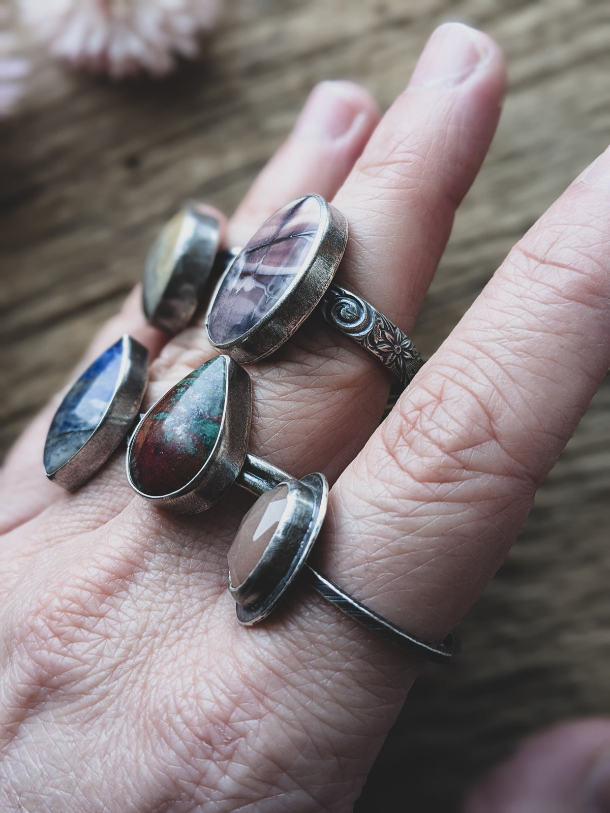 Handmade Sterling Silver Rings – Various Sizes & Cabochons - Batch 2