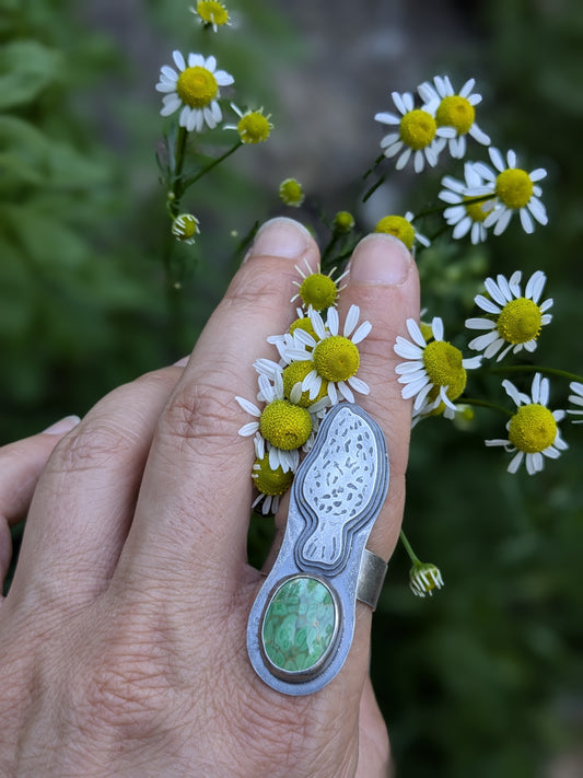 Morel & Variscite Ring